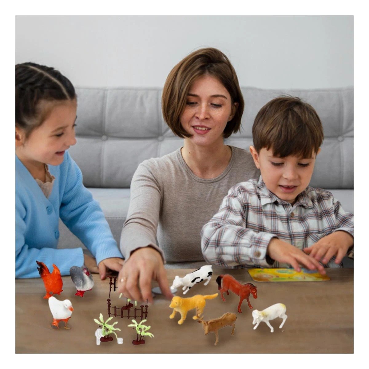 SET DE ANIMALES GRANJA 10 PARA NIÑOS COLORIDO Y ALEGRE YREGALO STICKER - 5
