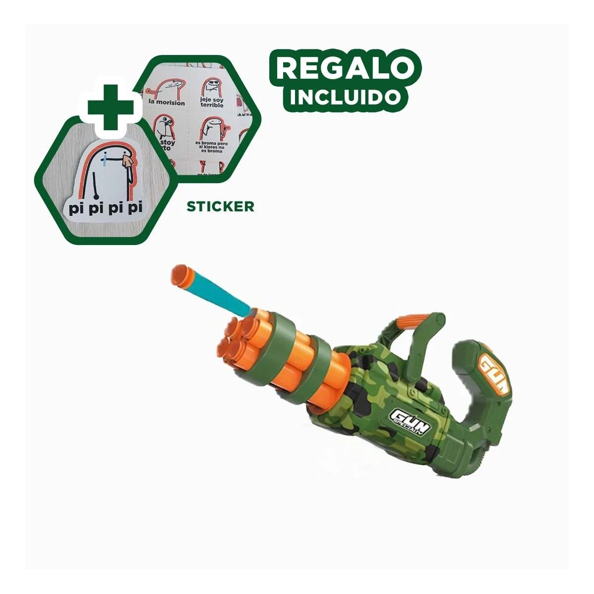 KIT DE JUEGO LANZA DARDOS VERDE PARA NIÑOS COLORIDO Y DIVERTIDO Y+REGALO STICKER - 1