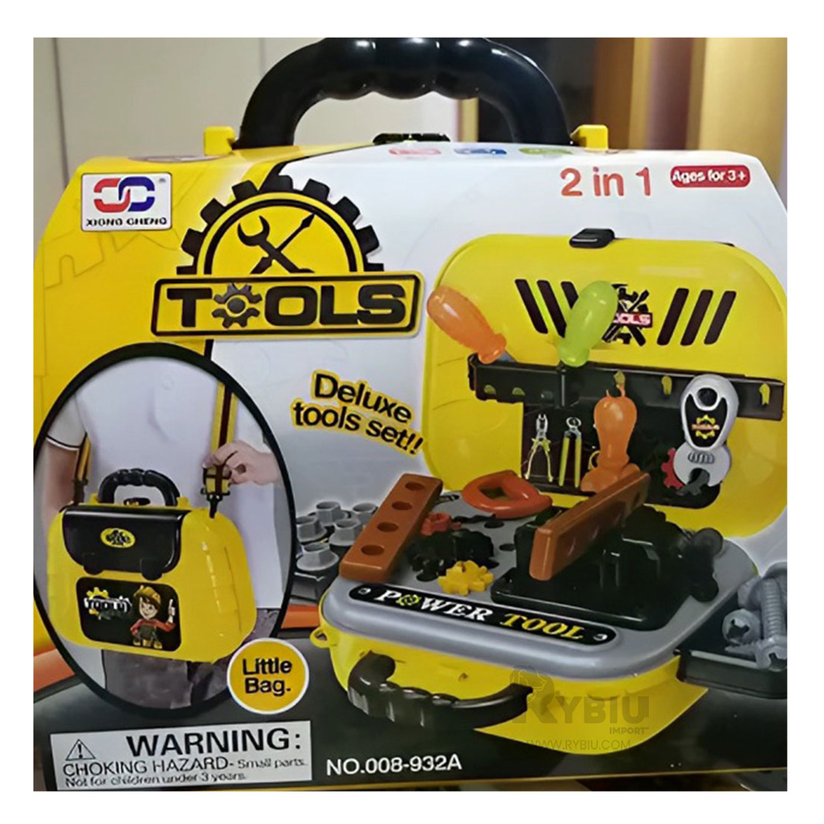 SET HERRAMIENTAS JUGUETE PORTATIL 2 EN 1 LONCHERA AMARILLO - 2