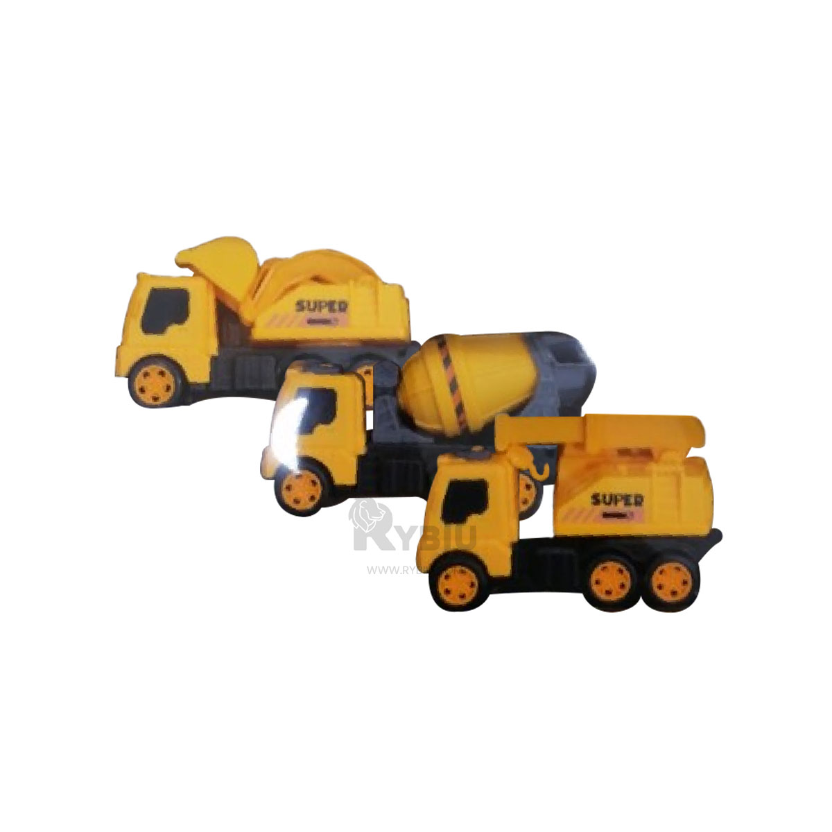 SET RYBIU 3 CARRITOS RESISTENTES DE OBRA PARA NIÑOS AMARILLO - 1