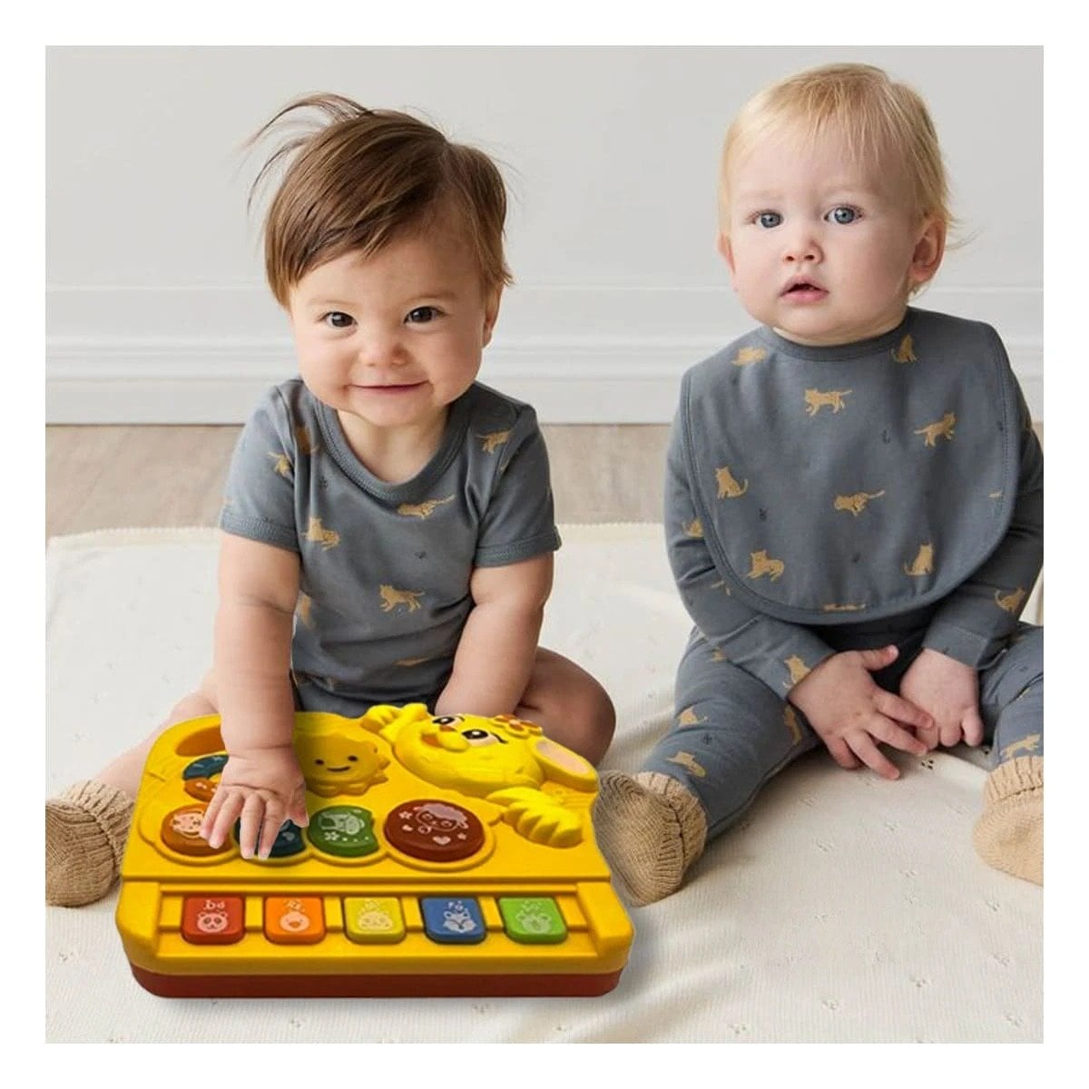PIANO RYBIU DE CONEJO BARRAS DIDACTICO PARA NIÑOS AMARILLO - 1