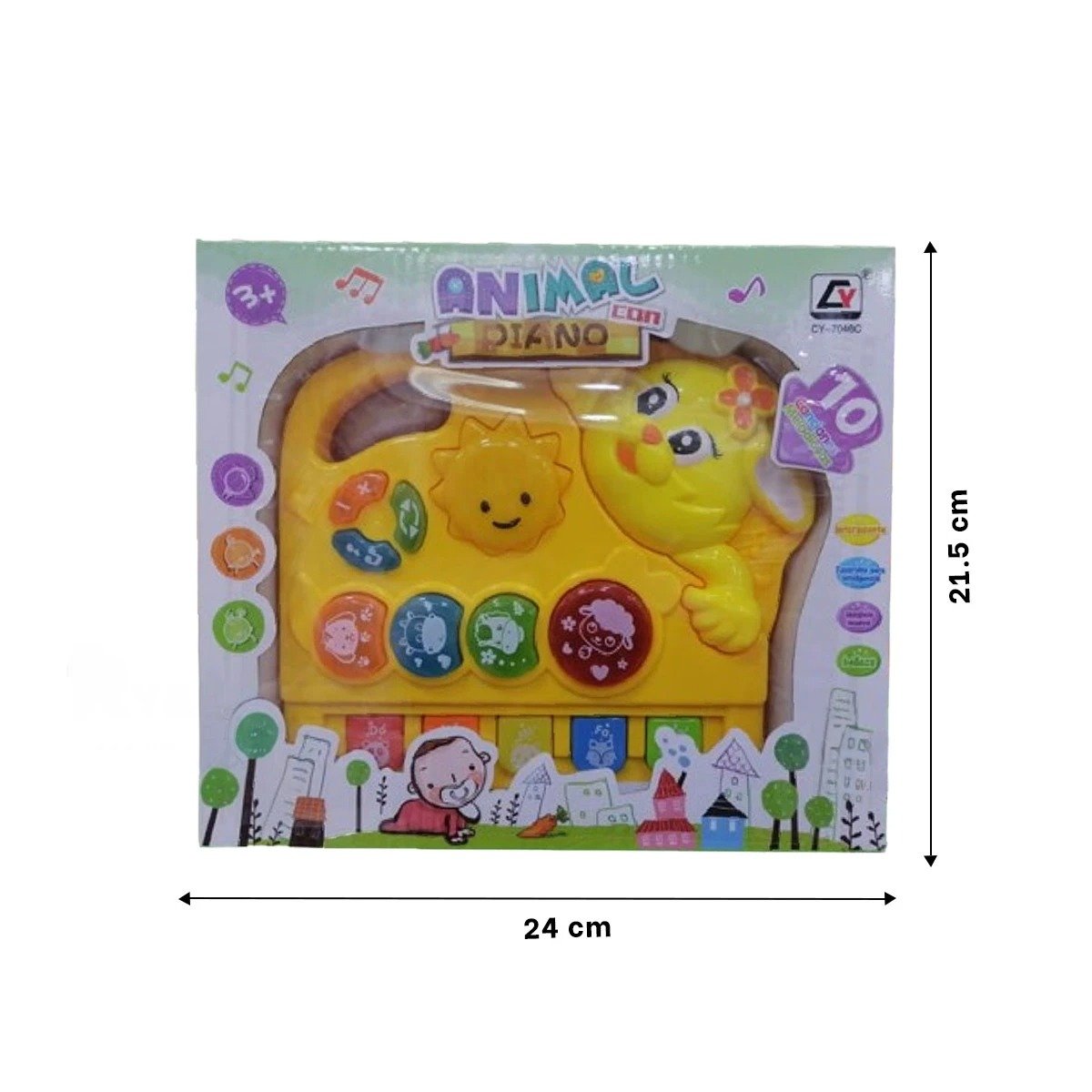 PIANO RYBIU DE CONEJO BARRAS DIDACTICO PARA NIÑOS AMARILLO - 4