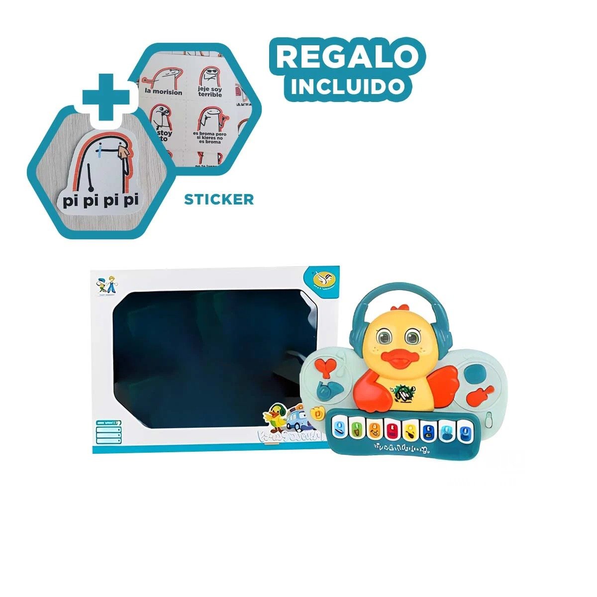 INSTRUMENTO MUSICAL PATO CON SONIDO ALEGRE PARA JUEGO EN CASA VERDE Y+REGALO STICKER - 1
