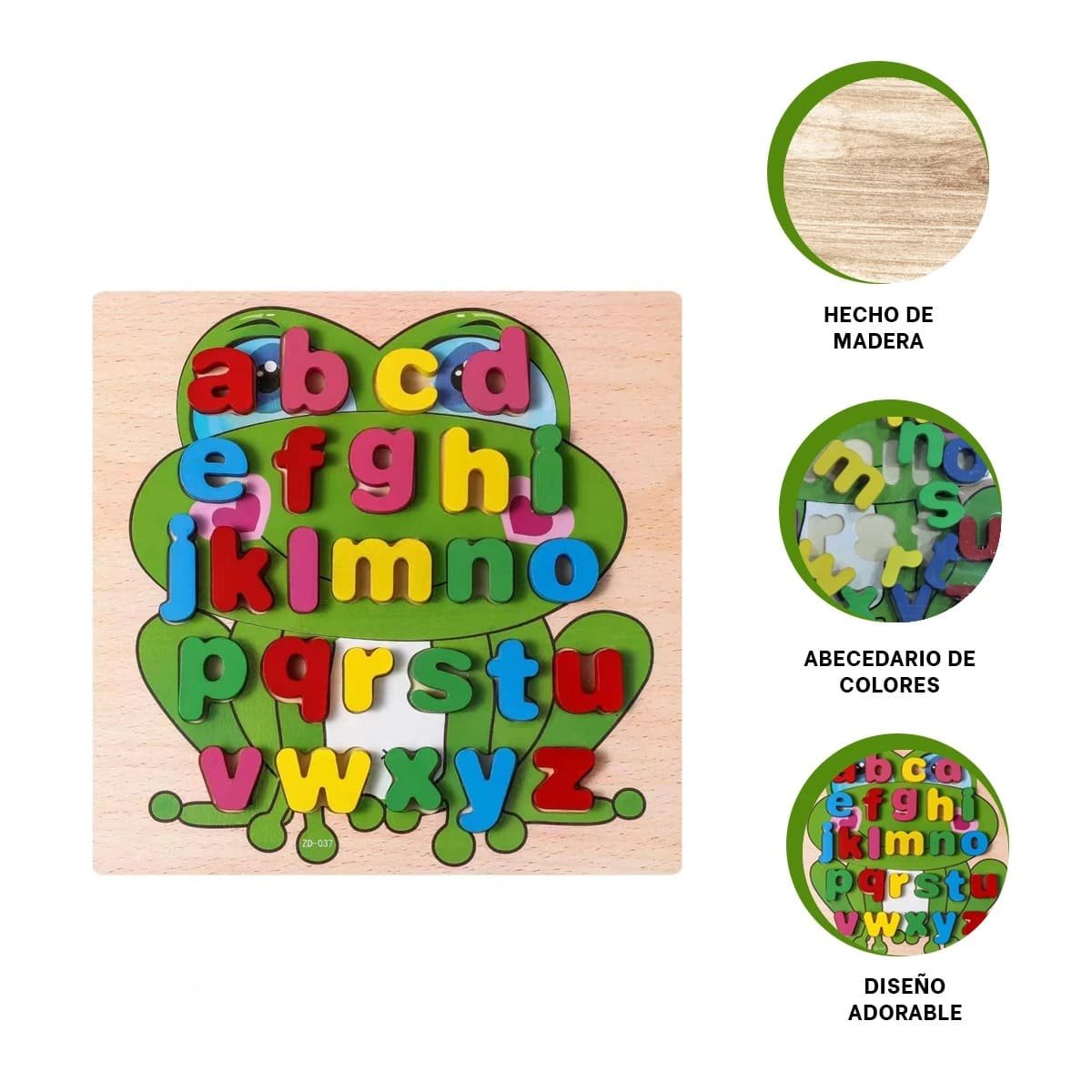 JUEGO DIDACTICO EDUCATIVO ABECEDARIO LETRAS ENCASABLES RANA LETRAS MINUSCULAS - 3