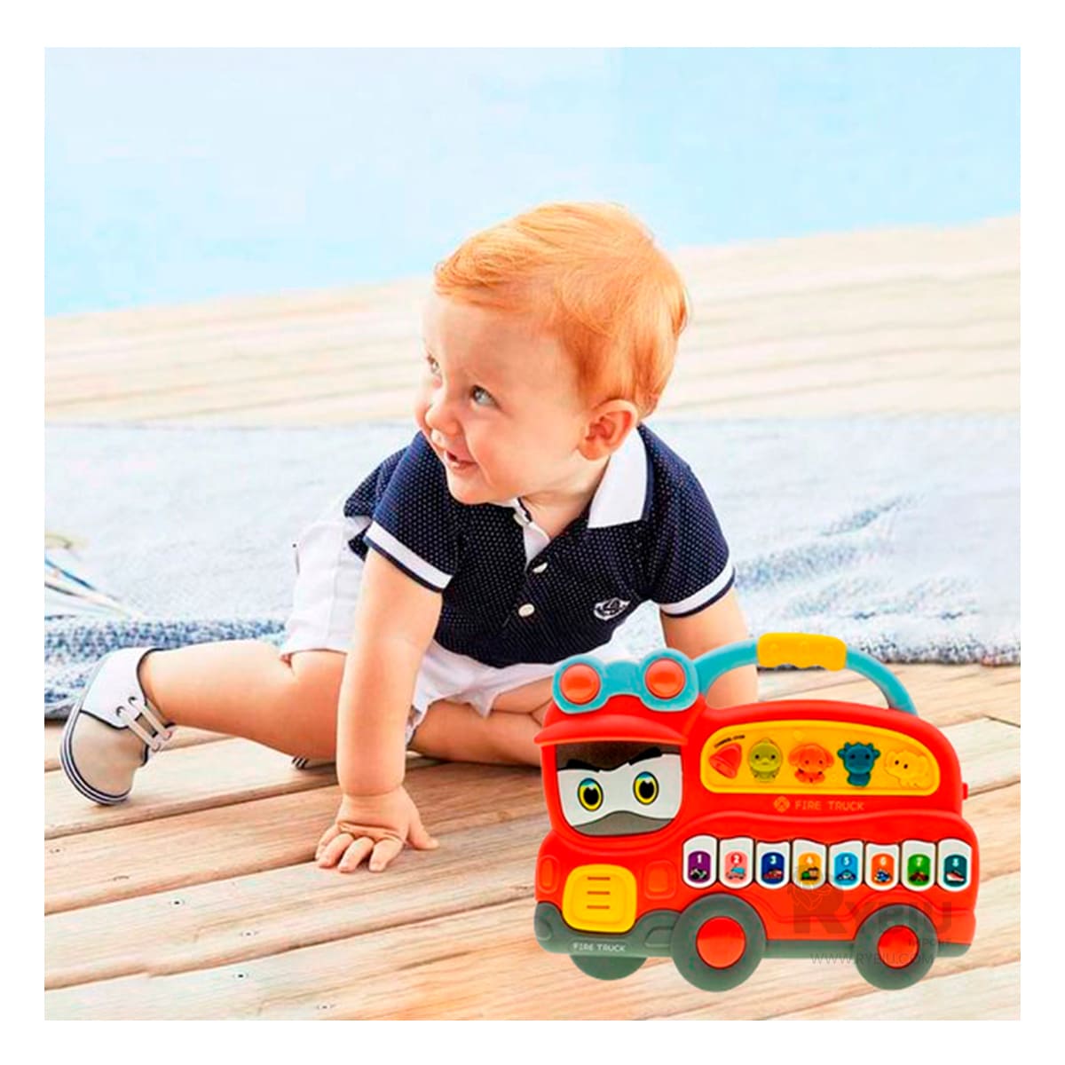PIANO PARA NIÑOS FORMA DE CAMION EN ROJO Y+REGALO AGENDITA - 1