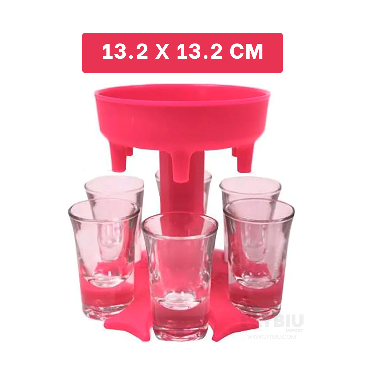 DISPENSADOR RYBIU JU30870 ROSADO BEBIDAS SHOTS COPAS + PAPEL REGALO - 2