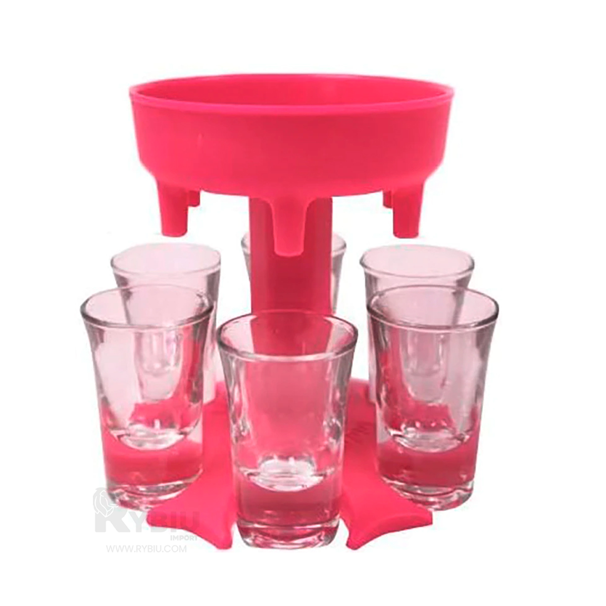 DISPENSADOR RYBIU JU30870 ROSADO BEBIDAS SHOTS COPAS + PAPEL REGALO - 3