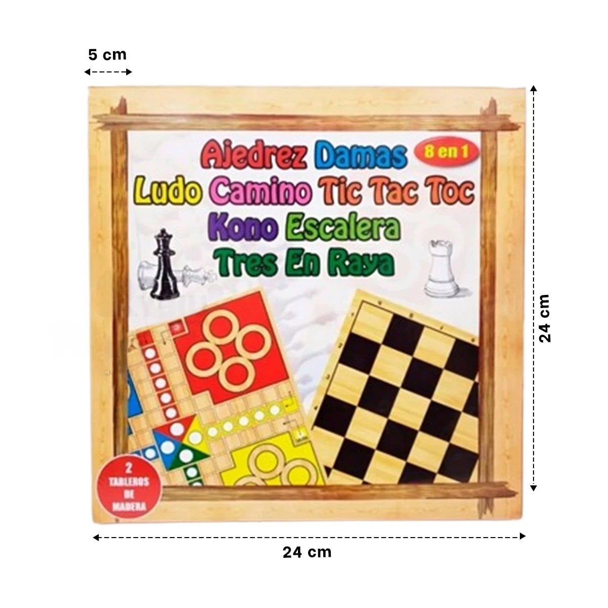 KIT DE JUEGOS 8 EN 1 AJEDREZ PARA ACTIVIDADES RECREATIVAS EN CASA Y+REGALO STICKER - 4
