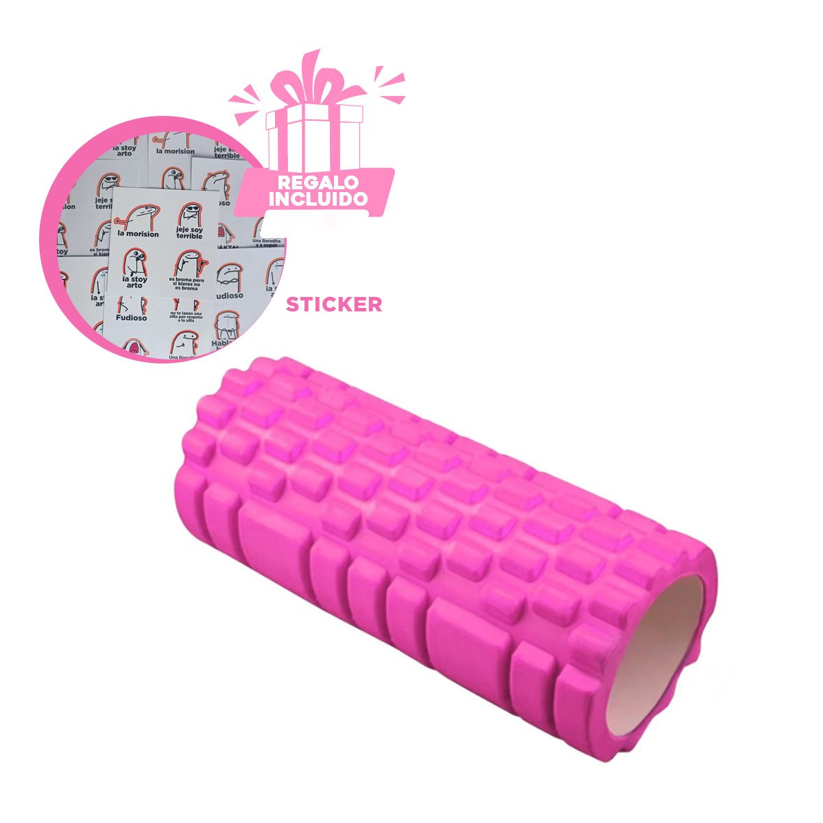 RODILLO RYBIU DE29533 LARGO 29CM FUNCIONAL Y PORTABLE FUCSIA + REGALO STICKERS - 1