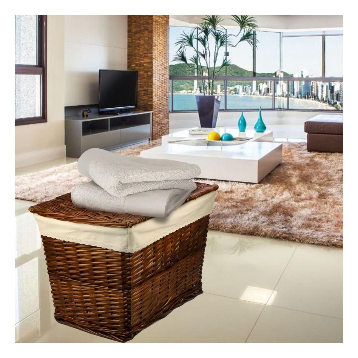 SET CESTA RYBIU RECTANGULAR MARRON LIGERA TAPA + REGALO STICKERS - 2