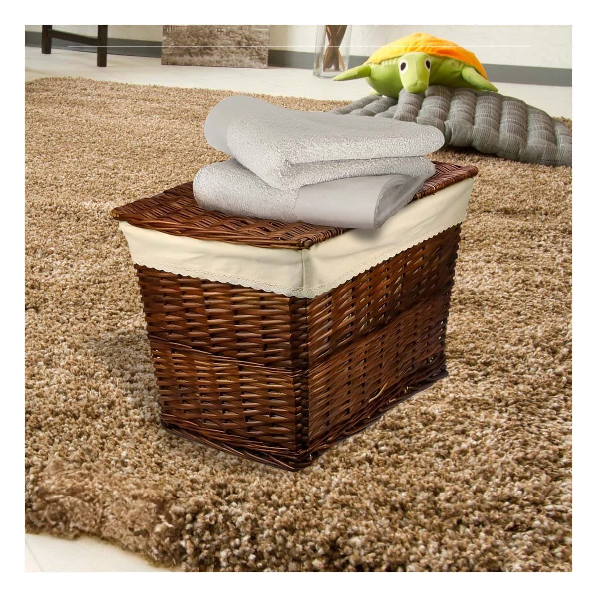 SET CESTA RYBIU RECTANGULAR MARRON LIGERA TAPA + REGALO STICKERS - 5