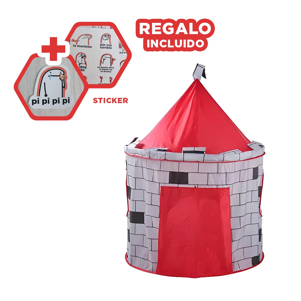 PABELLON COMPACTO DE NIÑO DE CAMPO MG-801 EB ROJO PARA ACTIVIDADES Y+REGALO STICKER - 1