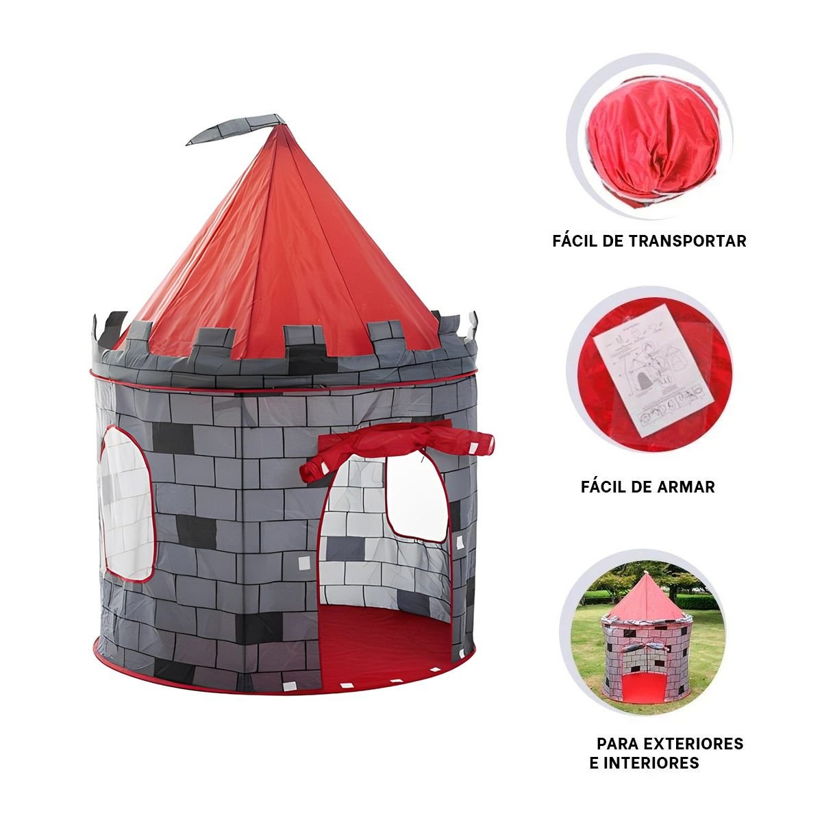 TIENDA COMPACTA DE NIÑO DE CAMPO MG-801 EB ROJO PARA CAMPING - 3