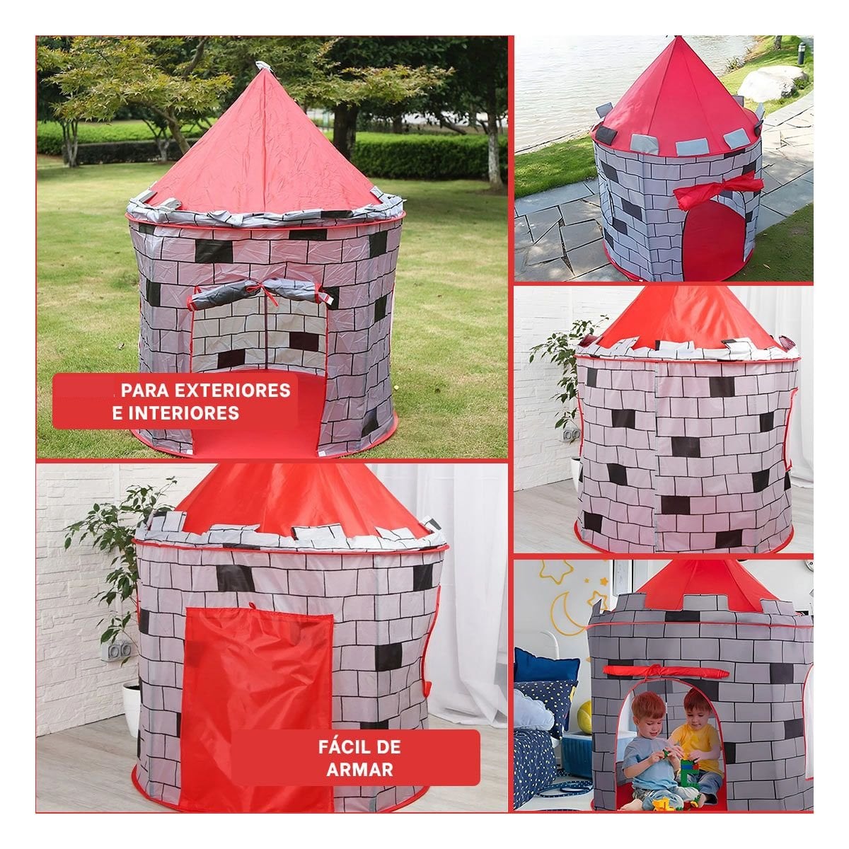 TIENDA COMPACTA DE NIÑO DE CAMPO MG-801 EB ROJO PARA CAMPING - 5