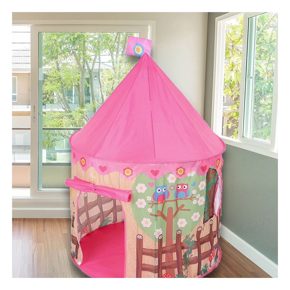 REFUGIO COMPACTO DE NIÑO DE CAMPO MG-801 EB ROSADO PARA JUEGOS Y+PAPEL REGALO - 2