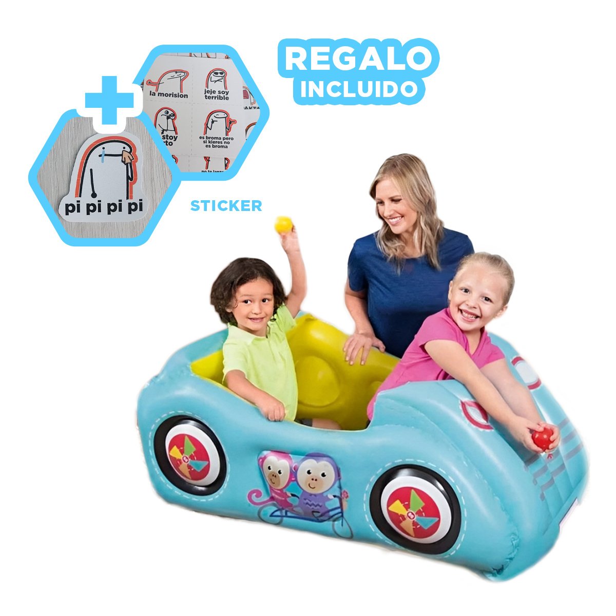 COCHE INFANTIL BESTWAY CON 25 PELOTAS PARA JUEGOS SEGUROS Y+REGALO STICKER - 1