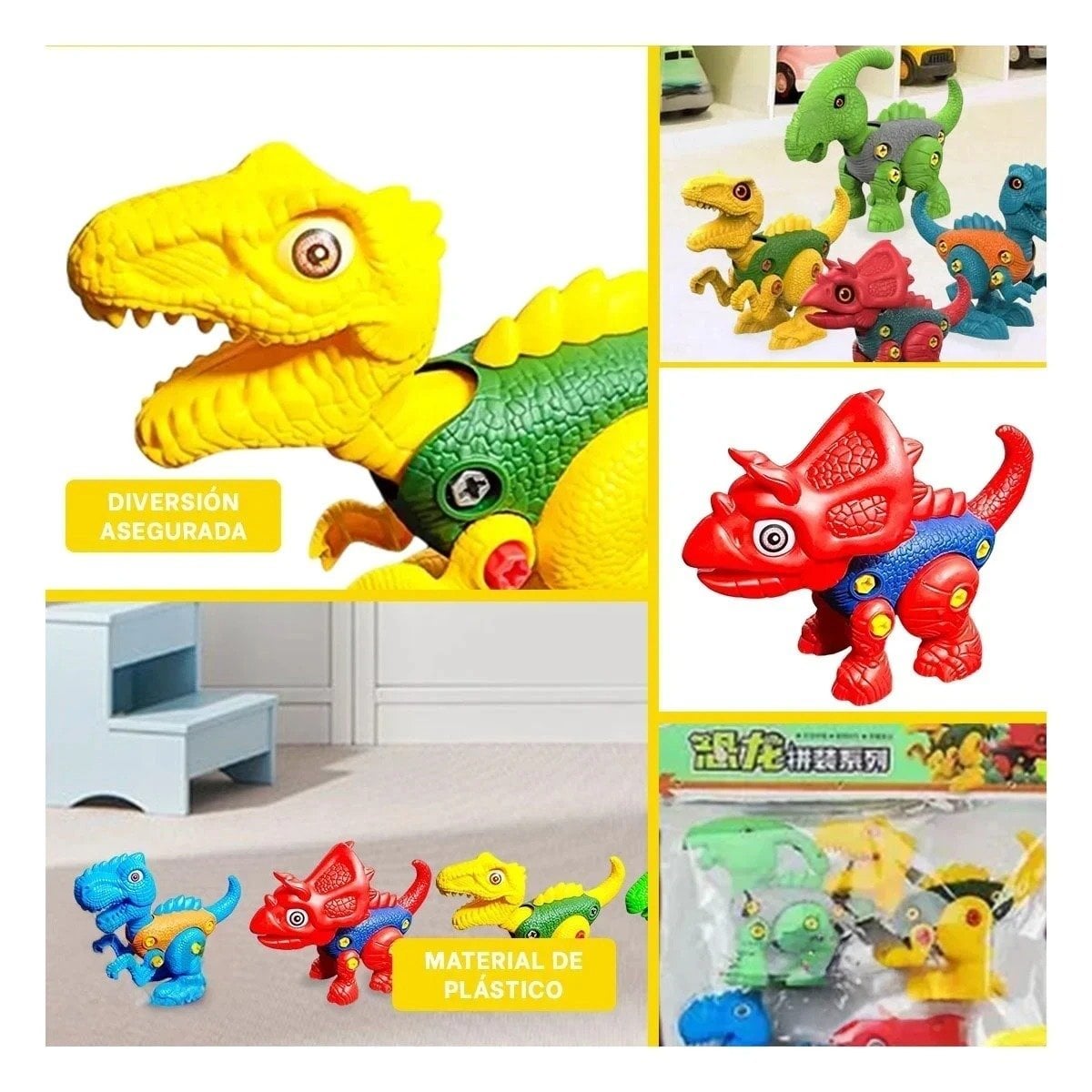 SET RYBIU DINOSAURIOS 4 PIEZAS MULTICOLOR PARA NIÑOS - 5