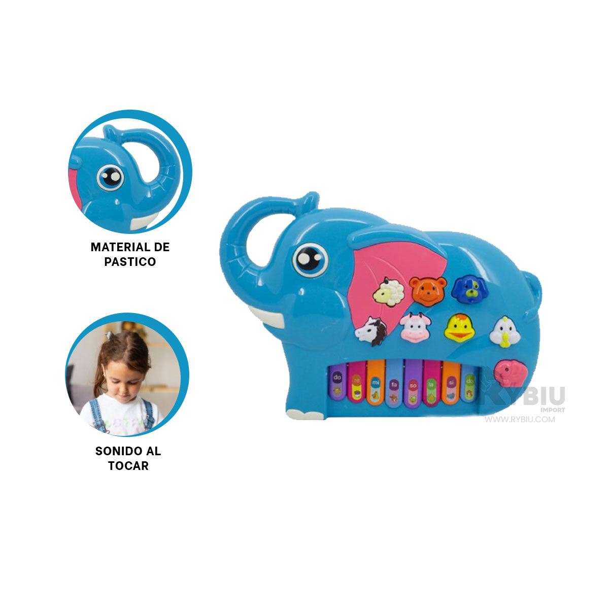PIANO INTERACTIVO DE COLOR CELESTE Y+REGALO AGENDITA - 2