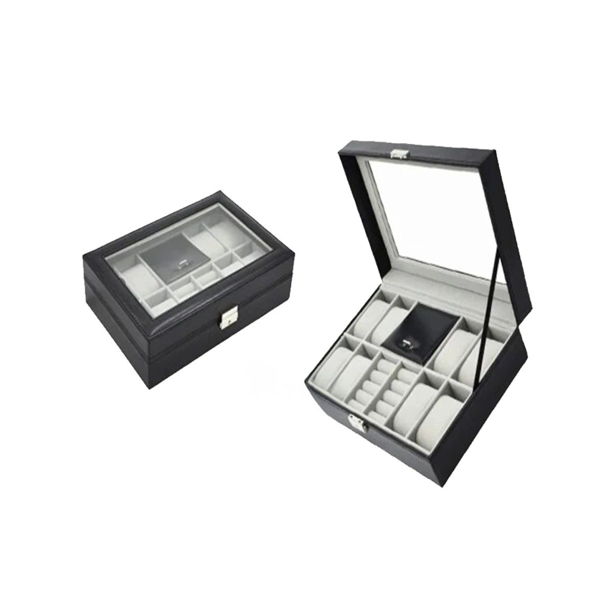 SET ORGANIZADOR RYBIU BE32336 NEGRO CUERO RESISTENTE + PAPEL REGALO - 1