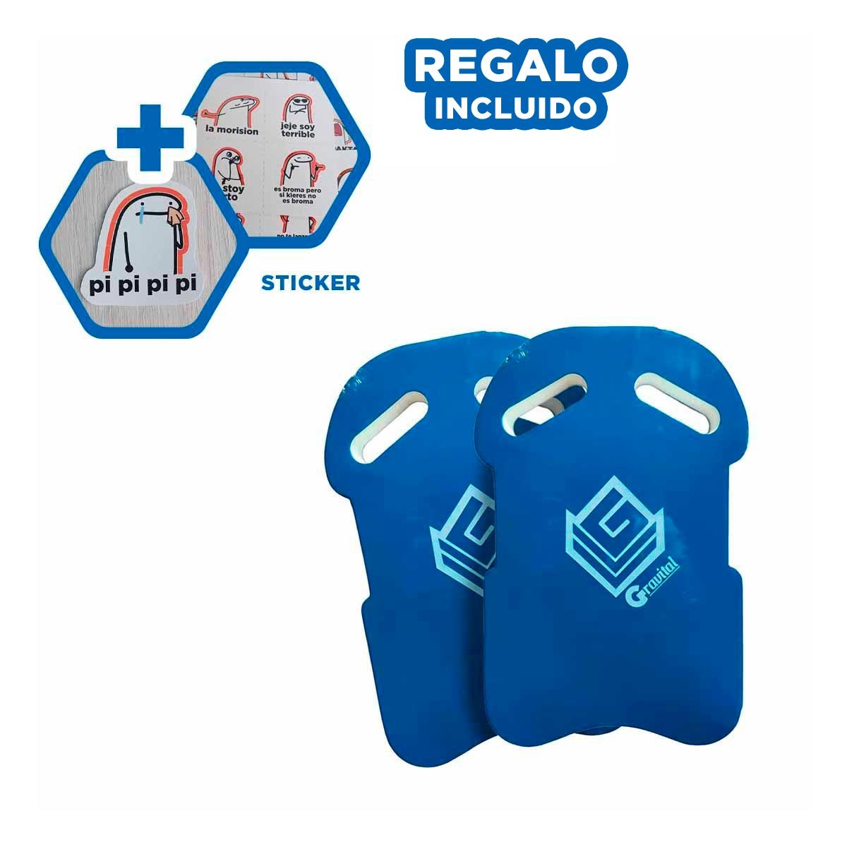 SOPORTE DEPORTIVO GRAVITAL ST 23 CON CINTURA AZUL Y+REGALO STICKER - 1