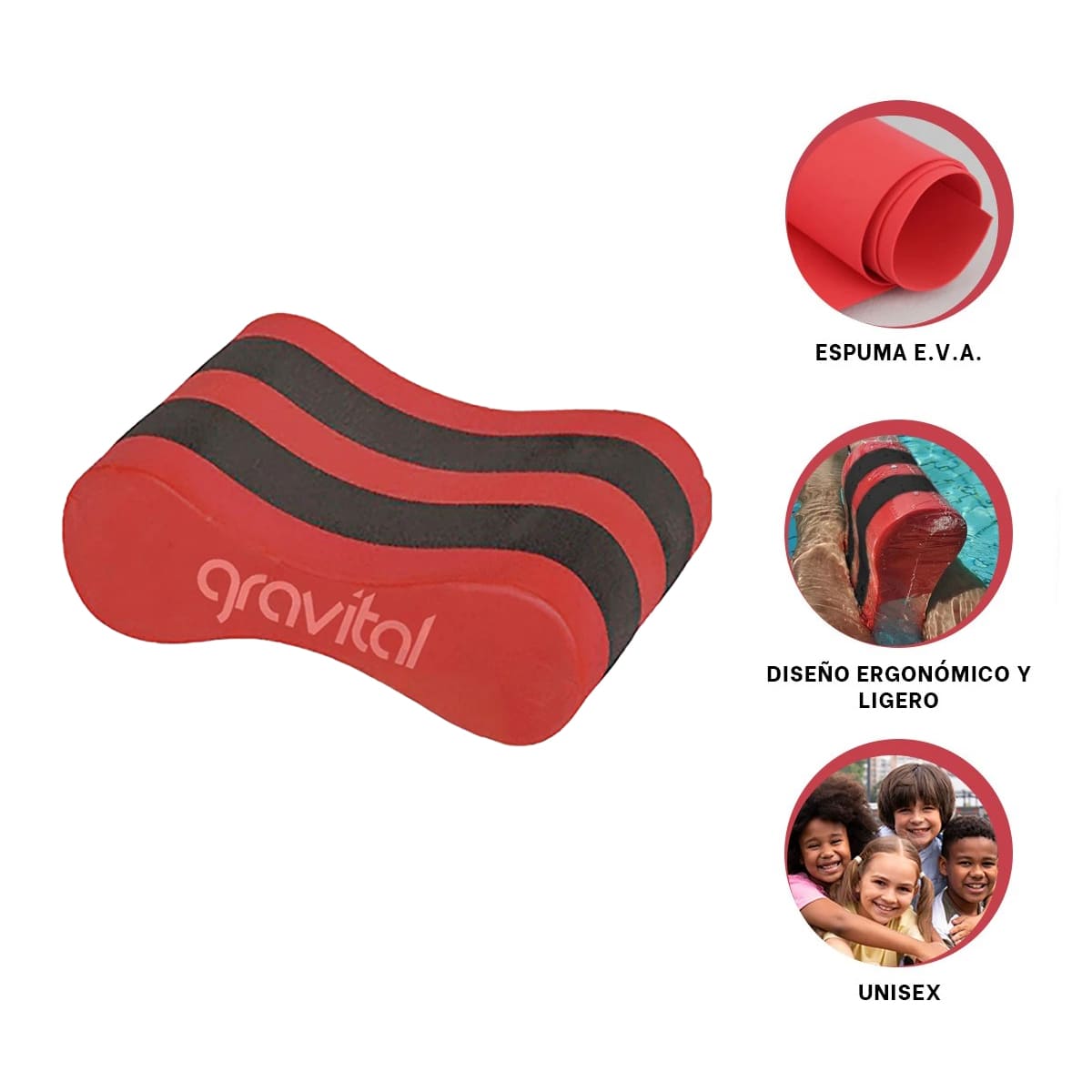 ACCESORIO PISCINA RYBIU MG-2410A AZUL ROJO PULL BOY NADADORES PRINCIPIANTES + REGALO AGENDITA - 3