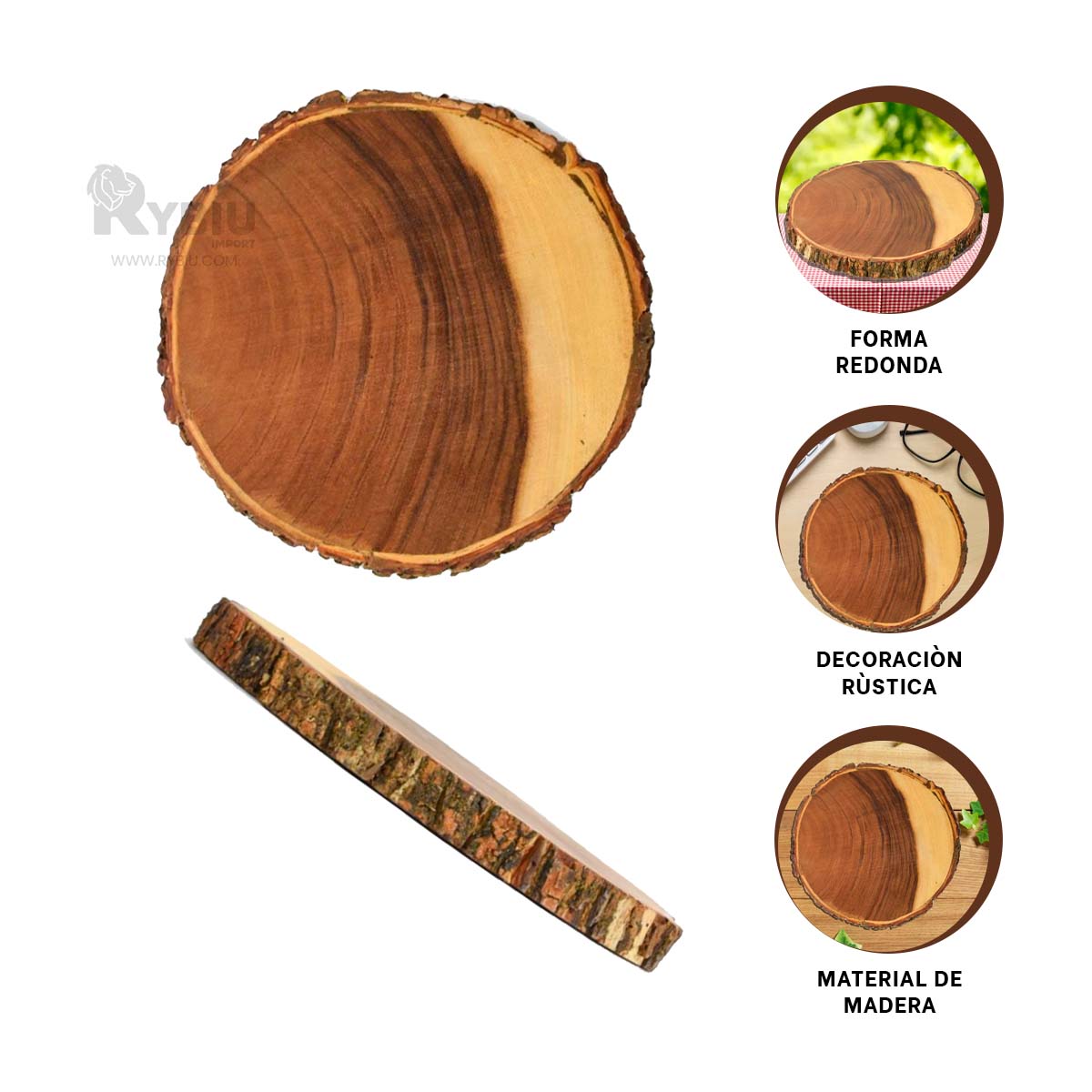 BANDEJA ESTETICA PARA ALIMENTOS DE MADERA Y+REGALO AGENDITA - 2