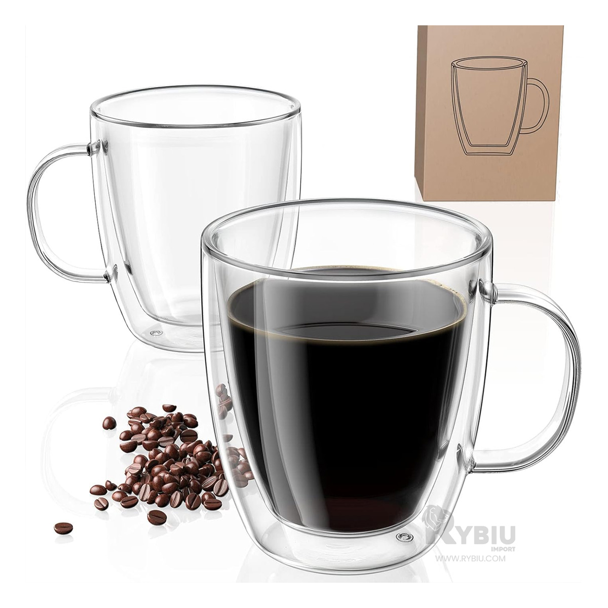 TAZA RYBIU DE CAFETERIA VERSATIL EN TRANSPARENTE +REGALO AGENDITA 253-2 - 2