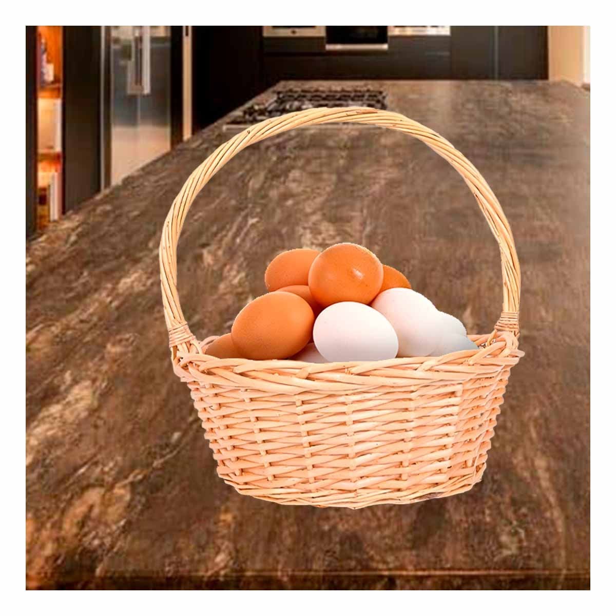CANASTA RYBIU HO32328 MIMBRE MARRON CIRCULAR 24X24X25 CM - 2