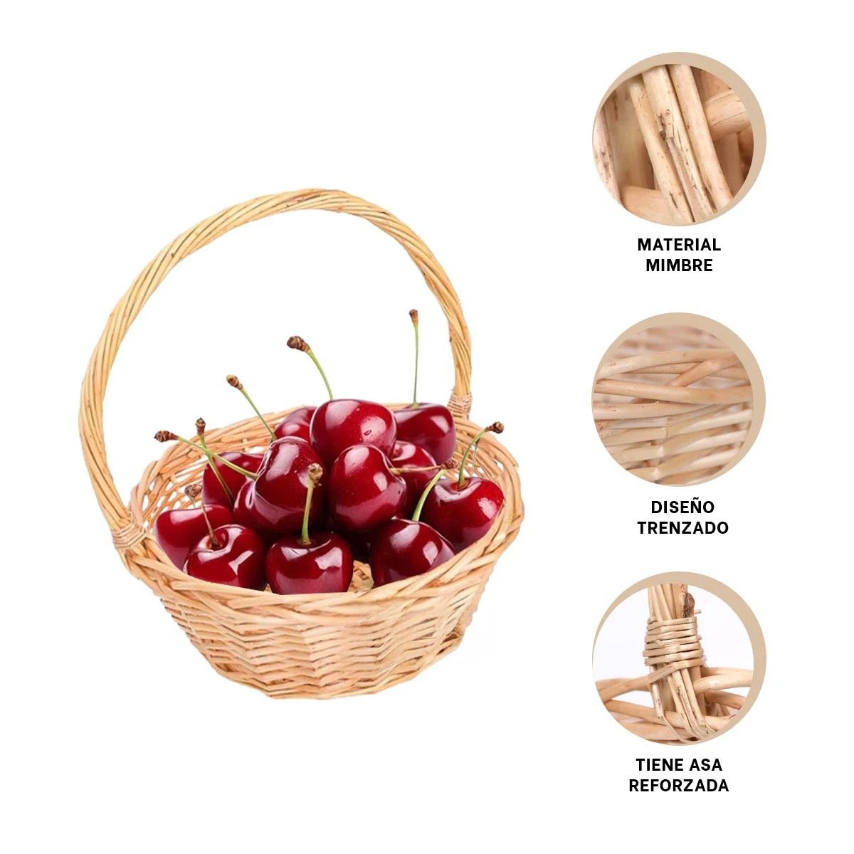 CANASTA RYBIU HO32328 MIMBRE MARRON CIRCULAR 24X24X25 CM - 3