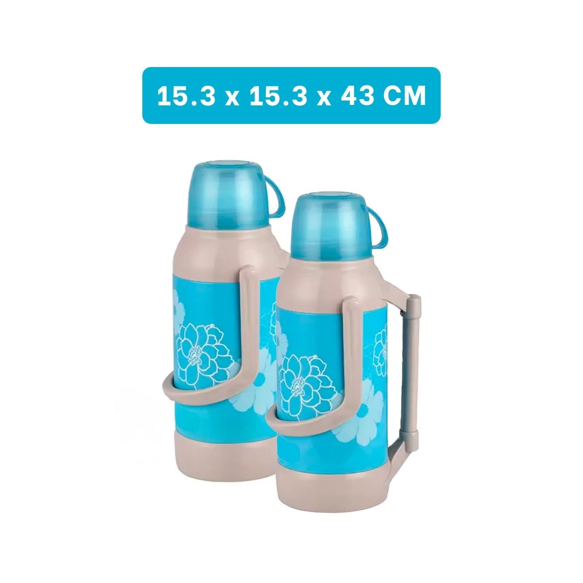 TERMO RYBIU CO32278 ACERO FLOREADO MODERNO 3200ML CELESTE + PAPEL REGALO - 4