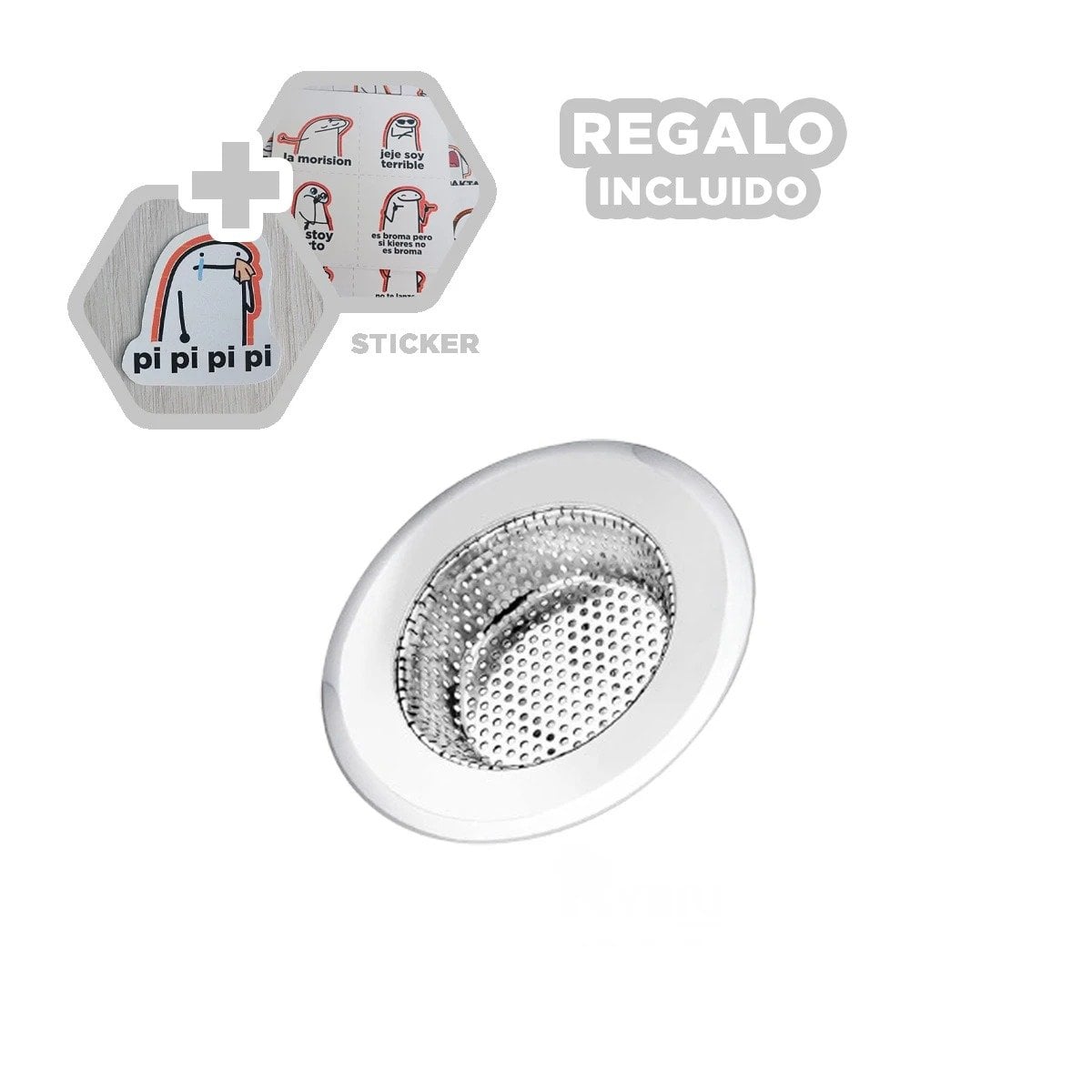FILTRO DE DRENAJE 9 CM PLATEADO PARA USO DIARIO Y+REGALO STICKER - 1
