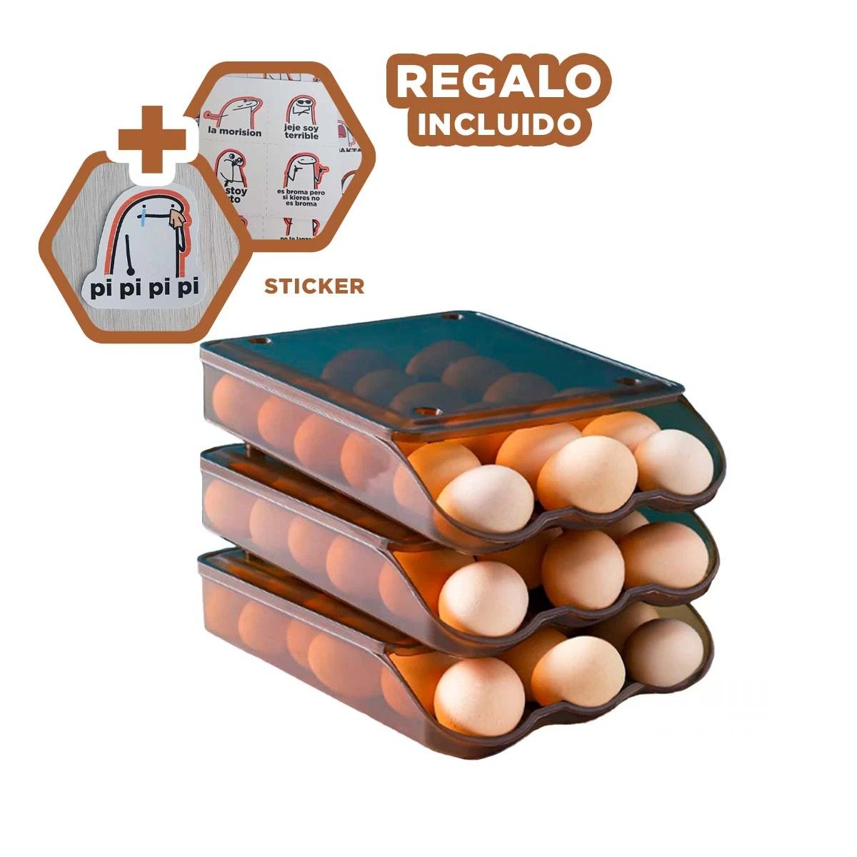 ORGANIZADOR RYBIU CO32471 MARRÓN ESTILIZADO + REGALO STICKERS - 1