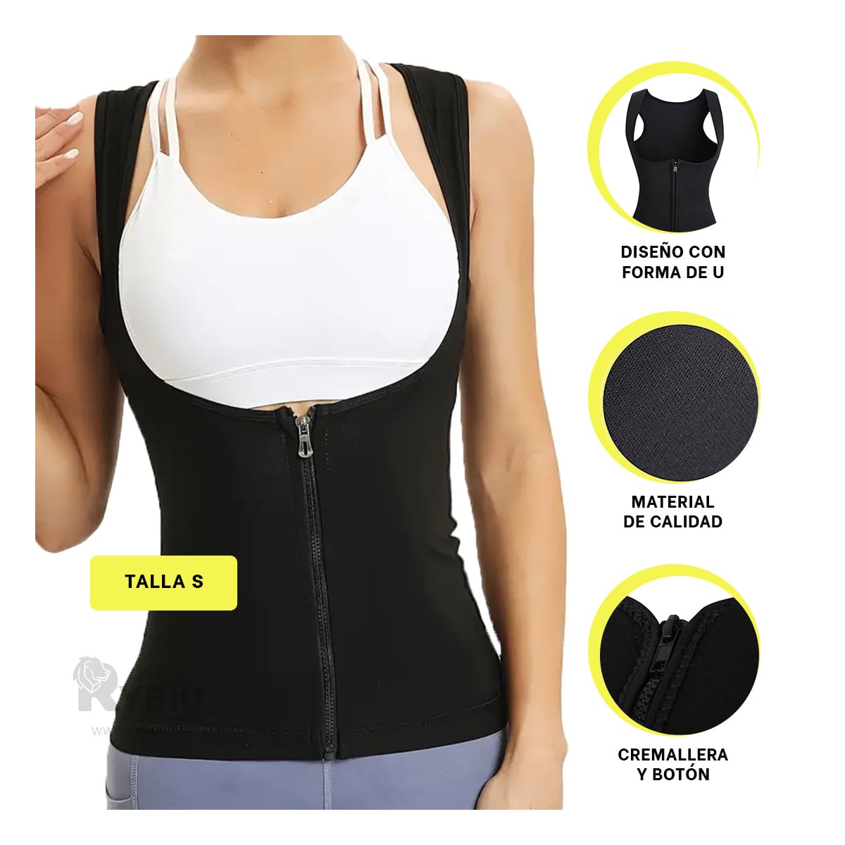 CHALECO MUJER RYBIU NEGRO DE30525 CALORIFICO EN S + REGALO AGENDITA - 3
