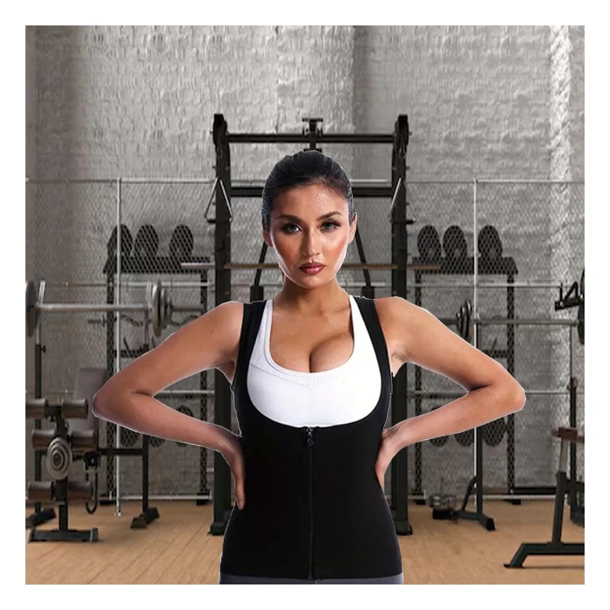 CHALECO MUJER RYBIU NEGRO DE30525 TERMICO CON CIERRE TALLA S - 2