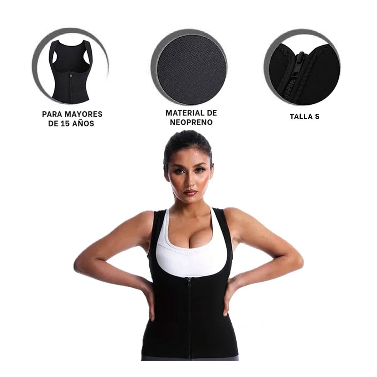 CHALECO MUJER RYBIU NEGRO DE30525 TERMICO CON CIERRE TALLA S - 3