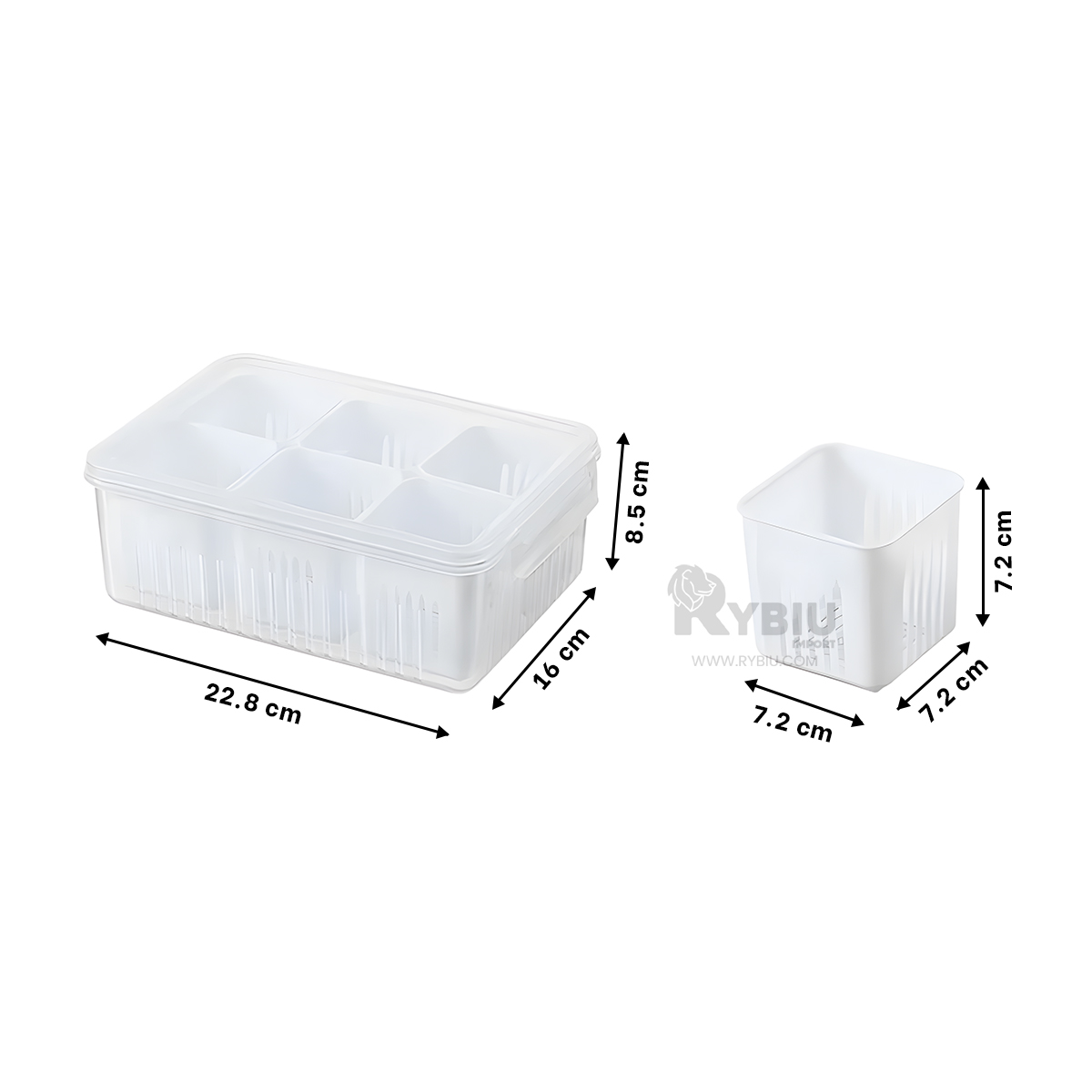 CONTENEDOR RYBIU CO32438 BLANCO ESCURRIDOR FRUTAS DESMONTABLE + REGALO AGENDITA - 5