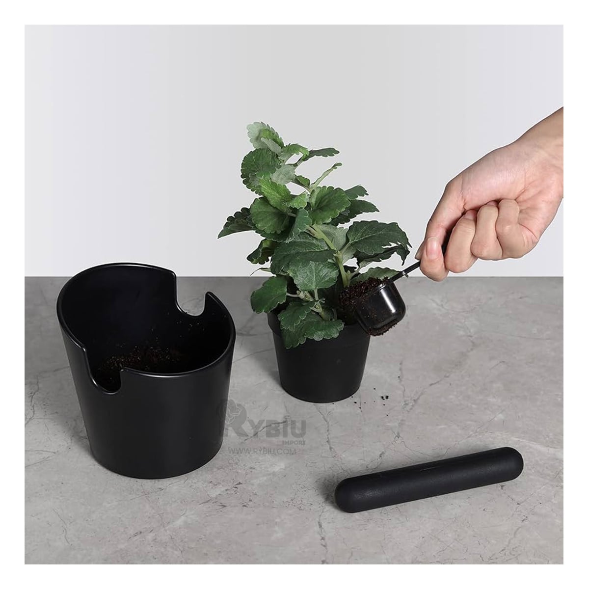 SET RYBIU CO32437 RECIPIENTE CON VARILLA PARA DESECHOS NEGRO Y + AGENDA - 1