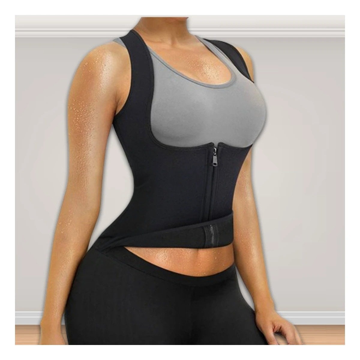 FAJA MUJER RYBIU NEGRO DE30521 TERMICA ENTRENAMIENTO L + POST-IT ADHESIVOS - 2