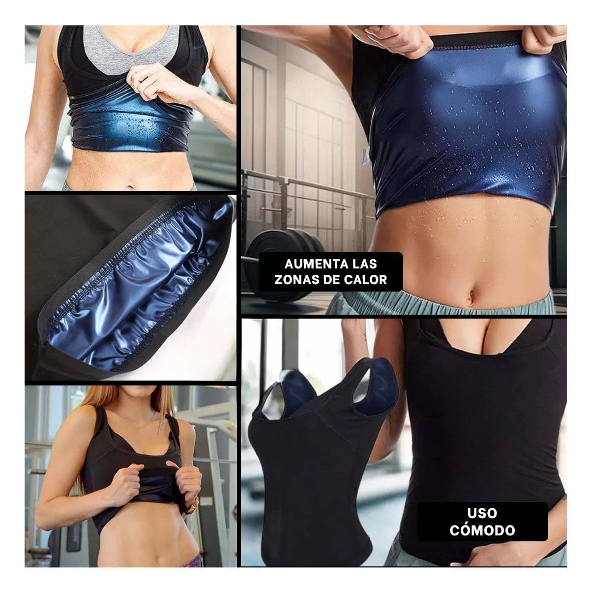 FAJA RYBIU DE30564 MOLDEADORA SAUNA DE MUJER TALLA M NEGRO + POST-IT ADHESIVOS - 1