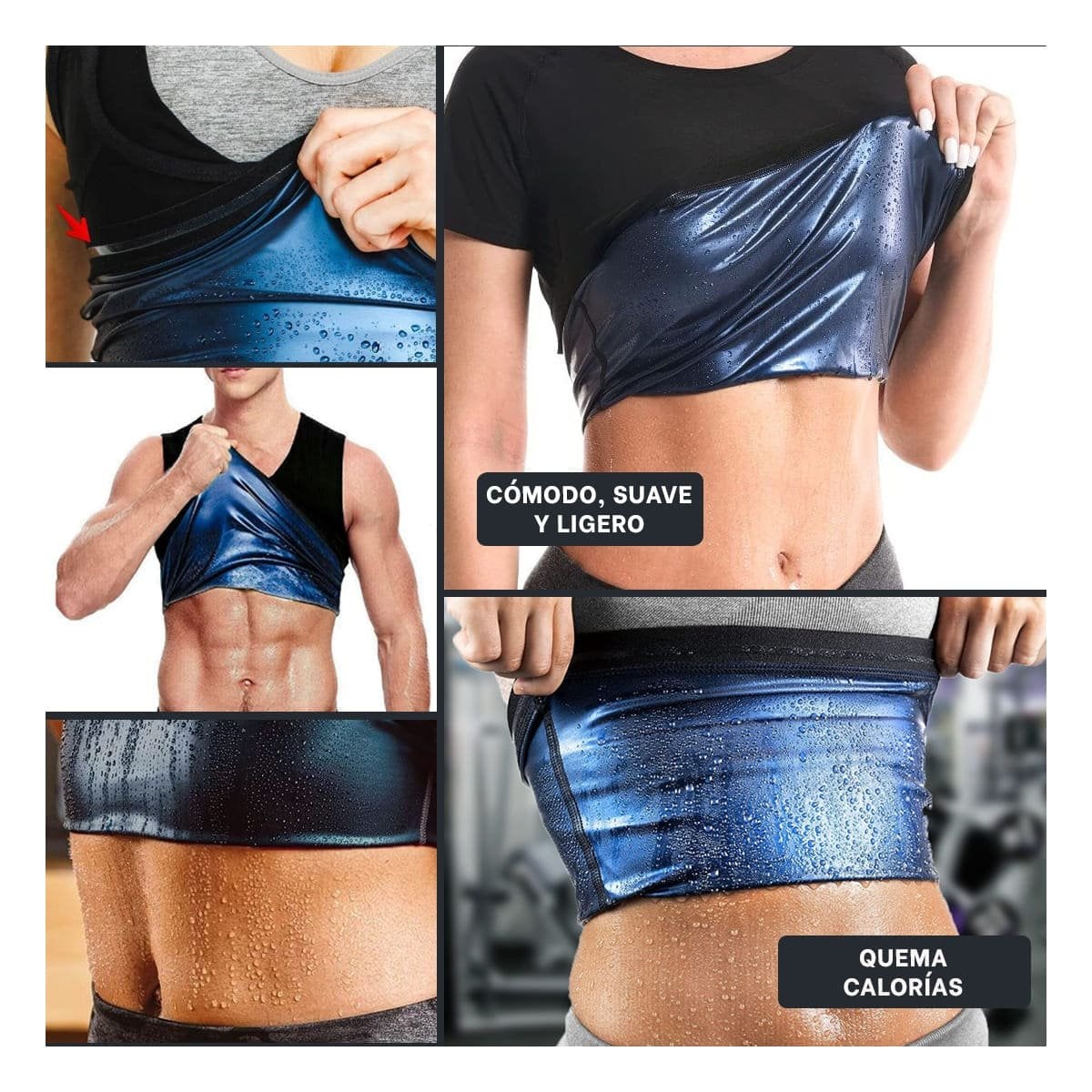 FAJA RYBIU DE30563 MOLDEADORA SAUNA DE MUJER TALLA L NEGRO + POST-IT ADHESIVOS - 1
