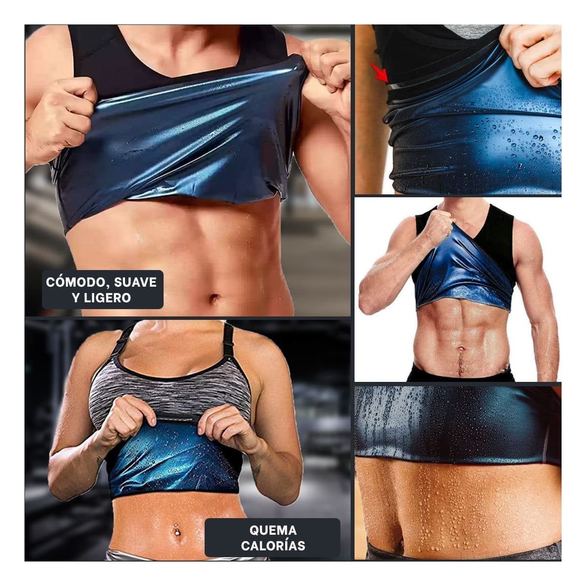 FAJA RYBIU DE30563 MOLDEADORA SAUNA DE MUJER TALLA L NEGRO + POST-IT ADHESIVOS - 5