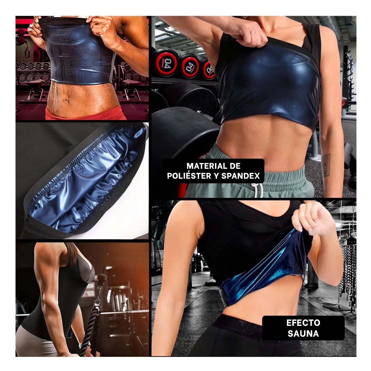 FAJA RYBIU DE30565 MOLDEADORA SAUNA DE MUJER TALLA S NEGRO + POST-IT ADHESIVOS - 1
