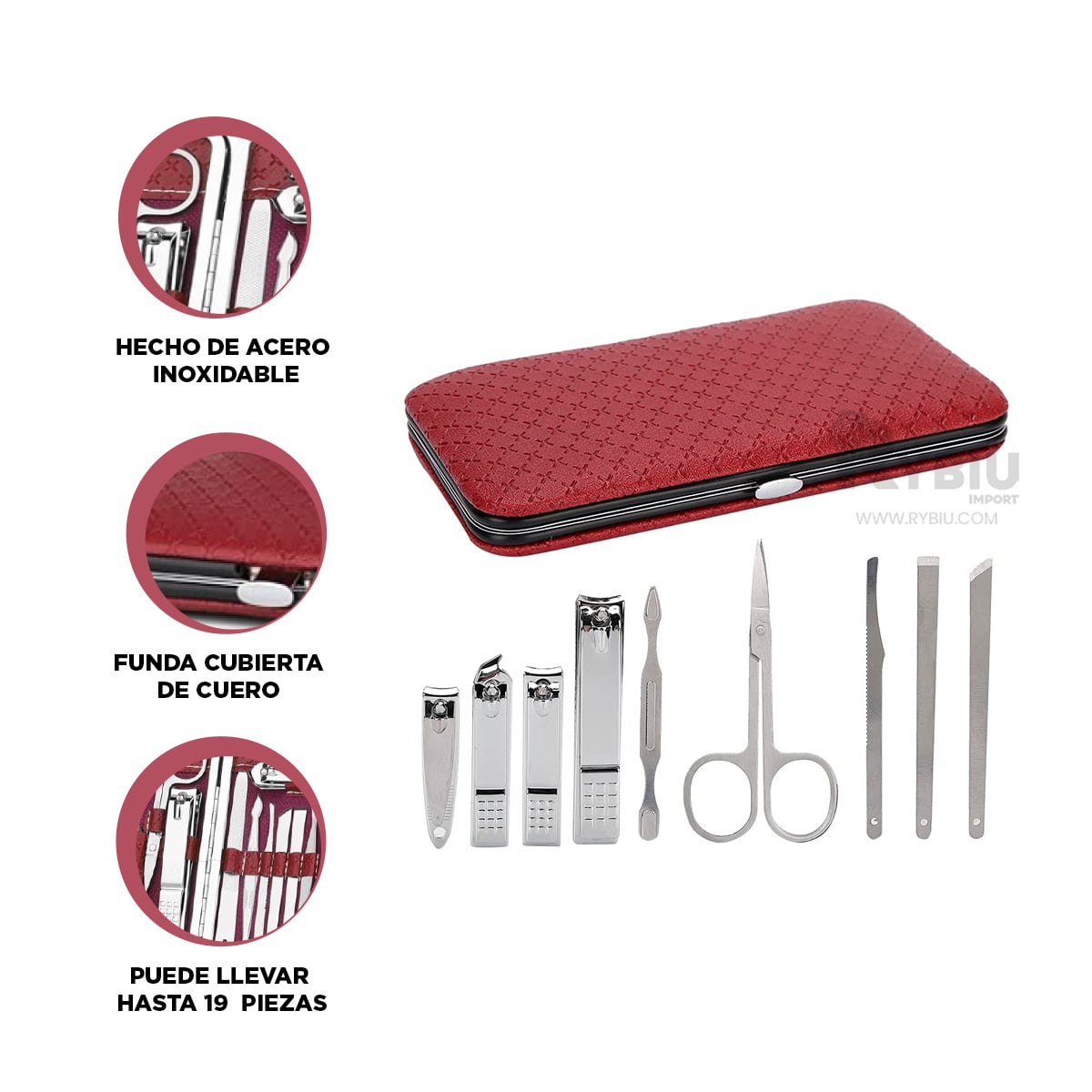 SET MANICURE RYBIU BE29803 ROJO Y+POST-IT ADHESIVOS - 1