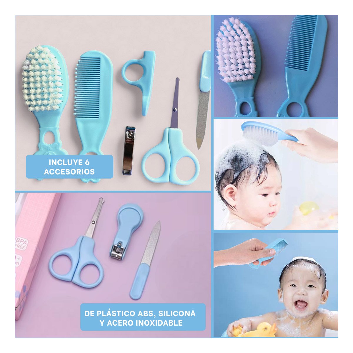 SET RYBIU CUIDADO BAÑAR BABY AZUL + POST-IT ADHESIVOS - 5