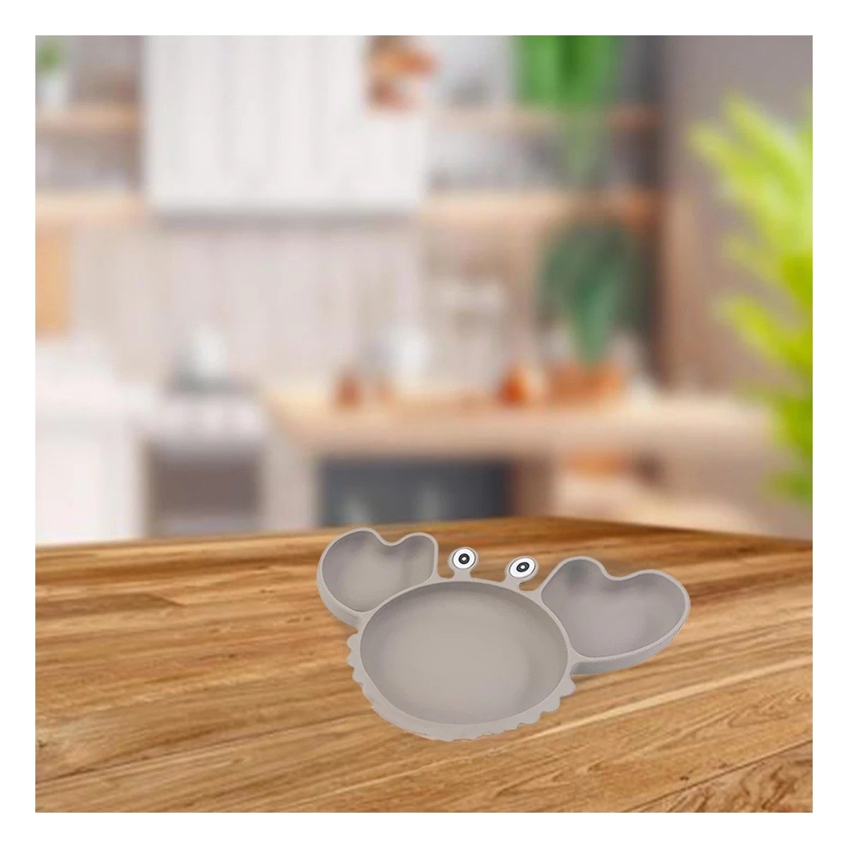 VAJILLA RYBIU ALIMENTO BEBE GRIS PLOMO + POST-IT ADHESIVOS - 3