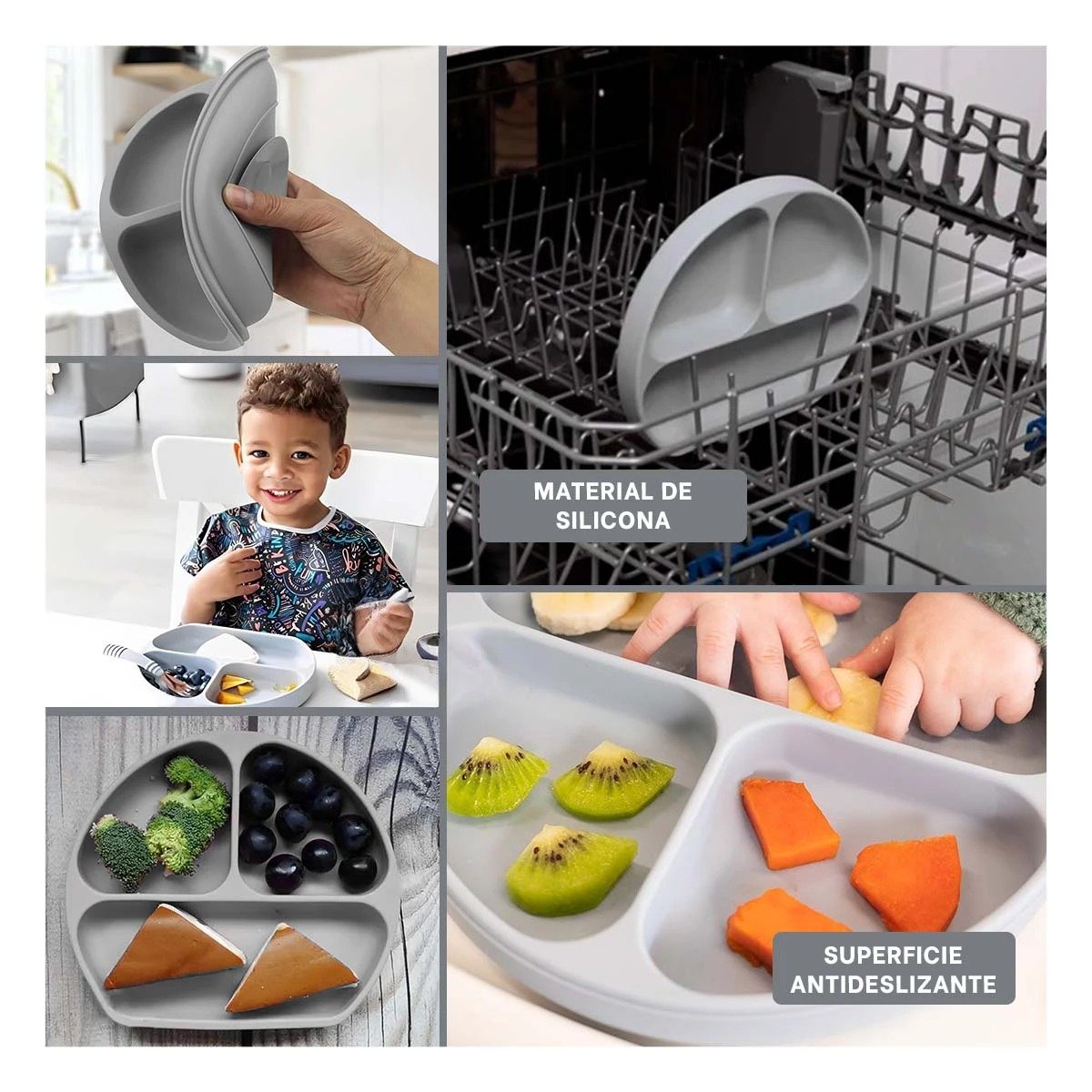 TAZON RYBIU ALIMENTO BEBE GRIS PLOMO + POST-IT ADHESIVOS - 1