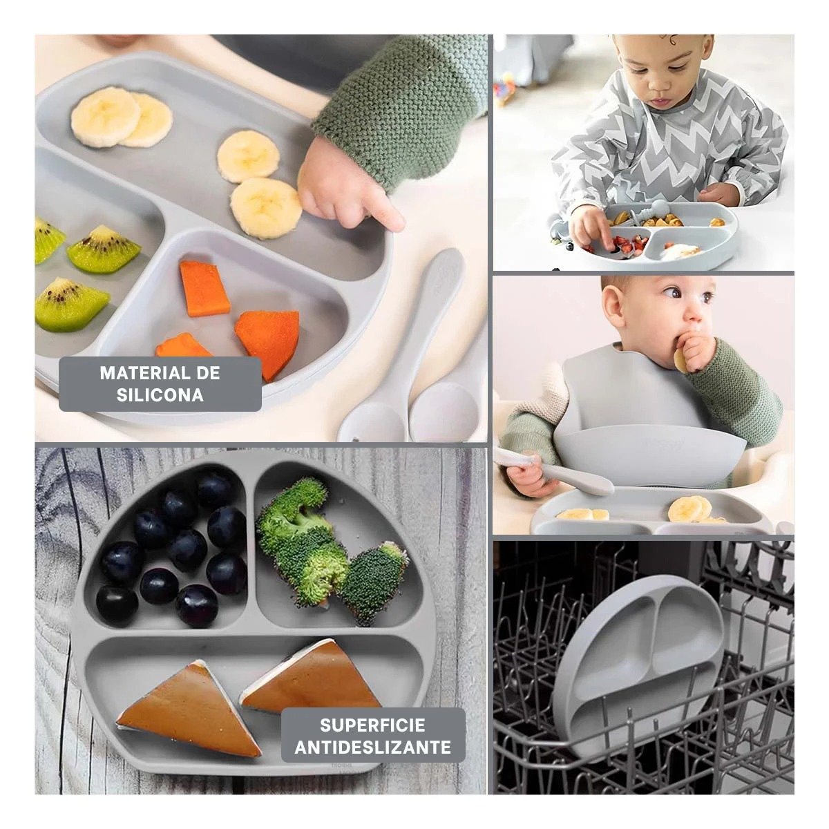 TAZON RYBIU ALIMENTO BEBE GRIS PLOMO + POST-IT ADHESIVOS - 5