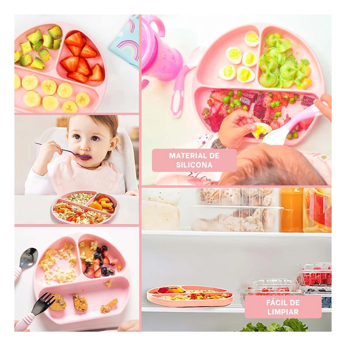 TAZON RYBIU ALIMENTO BEBE ROSADO + POST-IT ADHESIVOS - 1