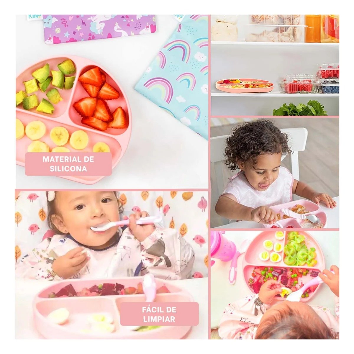 TAZON RYBIU ALIMENTO BEBE ROSADO + POST-IT ADHESIVOS - 5