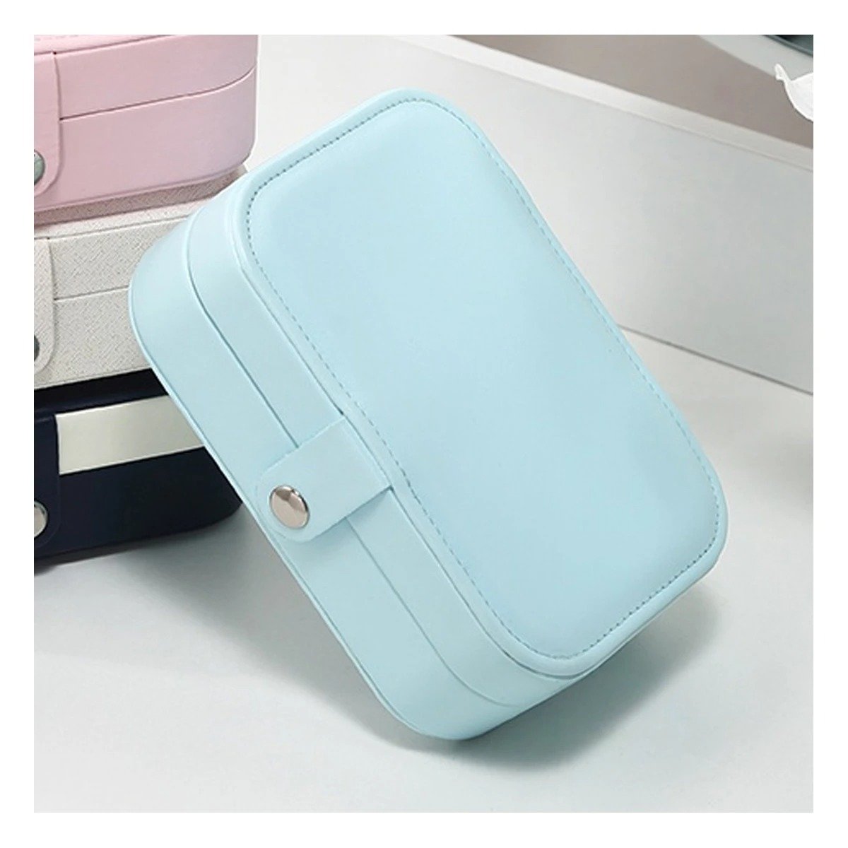 JOYERO RYBIU BE32213 CONTENEDOR UTIL MULTIUSO + POST-IT ADHESIVOS CELESTE CLARO - 2